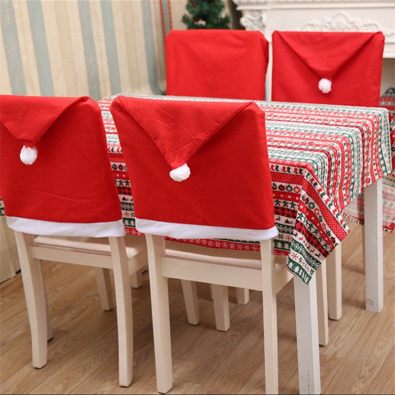 

XM Santa Claus Hat Design Chair Cover 6PCS, Red