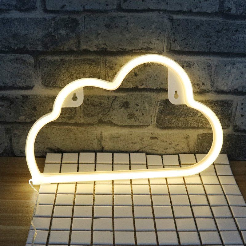 

LED Cloud Shaped Neon Lamp Bedroom Decorative Night Light, Warm white