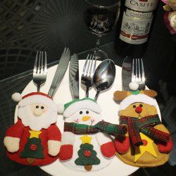 WS Christmas Shape Design Tableware Knife and Fork Bag
