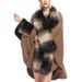Women's Plus Size Loose Fur Collar Cardigan Shawl Cloak Coat Multicolor -  