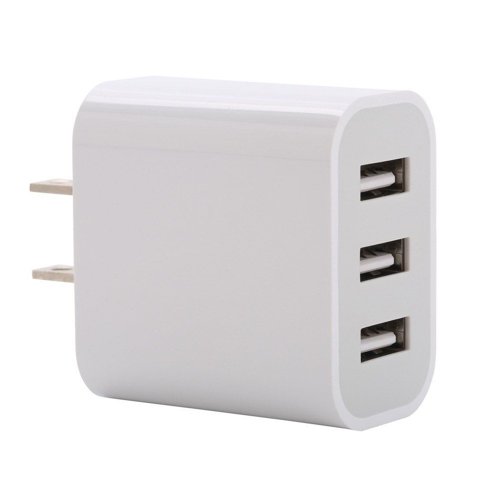 

New Mobile Phone Charger Beauty Regulation 3 USB Charger Intelligent Distribution Current 5 V 3 A, White