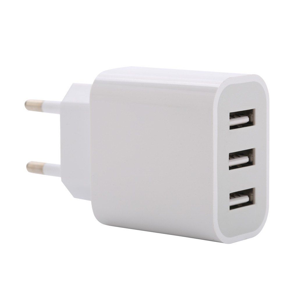 

New Phone Charger 3 USB Regulation Charger Intelligent Distribution Current 5 V 3100Ma, White