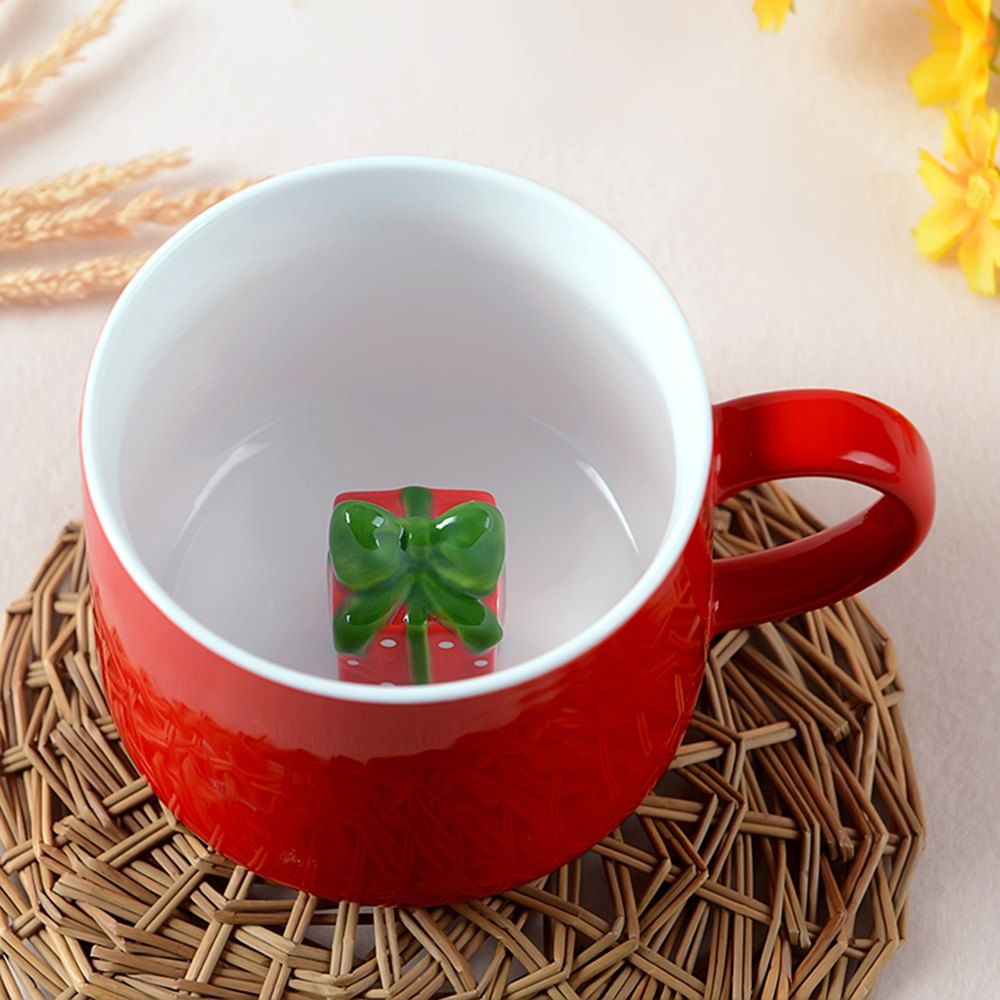 

400ML Christmas Pottery Mug, Colormix;green;others;red