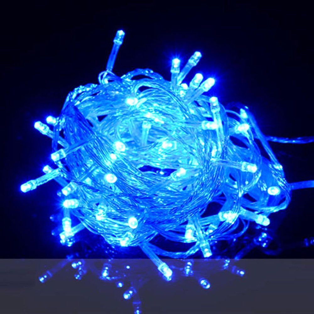 

ZDM 1000CM 100PCS LED White String Decoration Light For Christmas Party Wedding EU Plug AC220V, Blue light