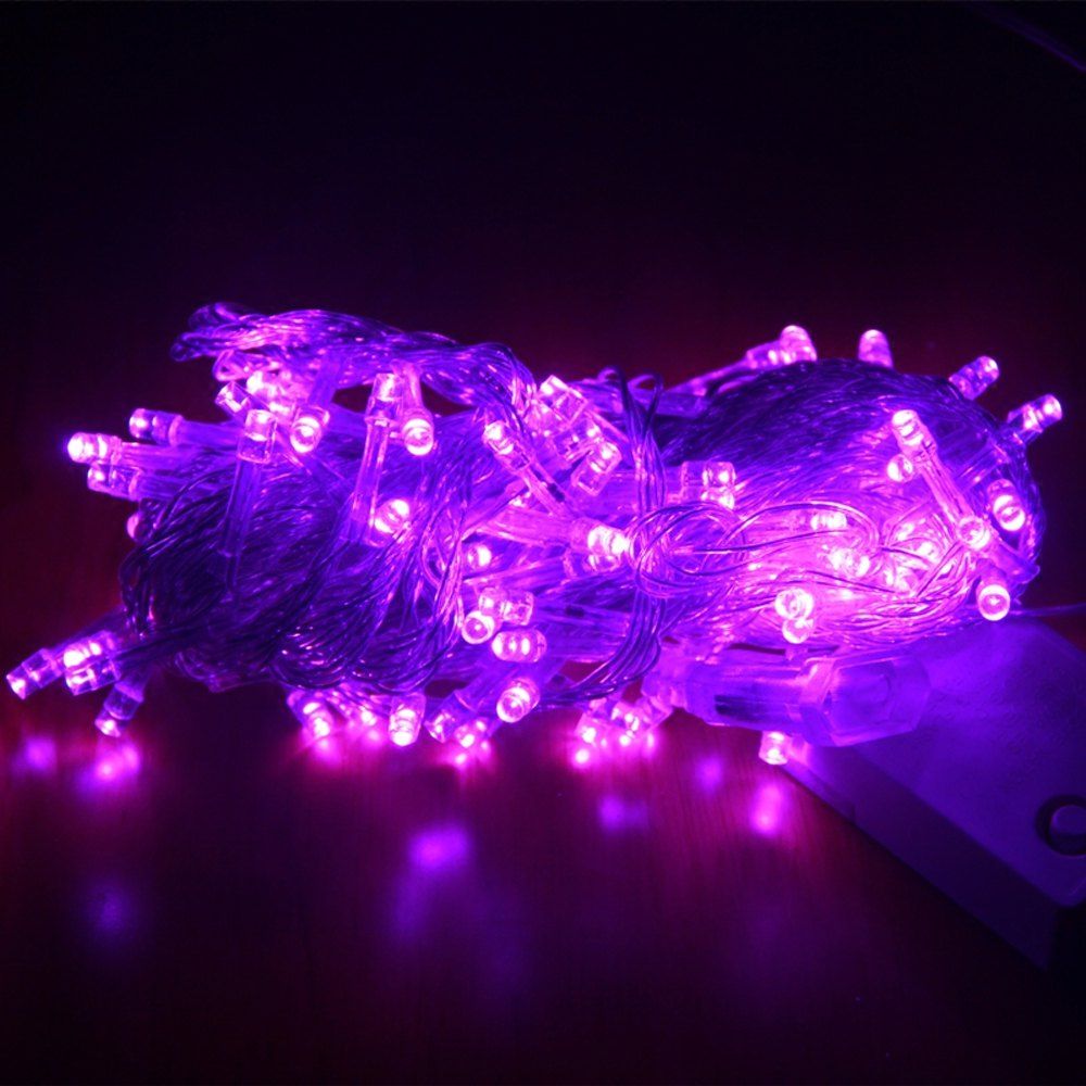 

ZDM 1000CM 100PCS LED White String Decoration Light For Christmas Party Wedding EU Plug AC220V, Purple light