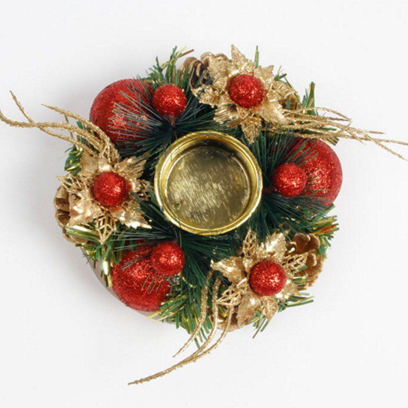 

XM Christmas Candle Holder Dining Christmas Table Decoration, Red
