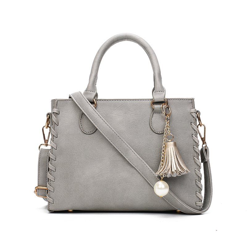 

Simple Casual PU Leather Chic Shoulder Bag for Women, Gray