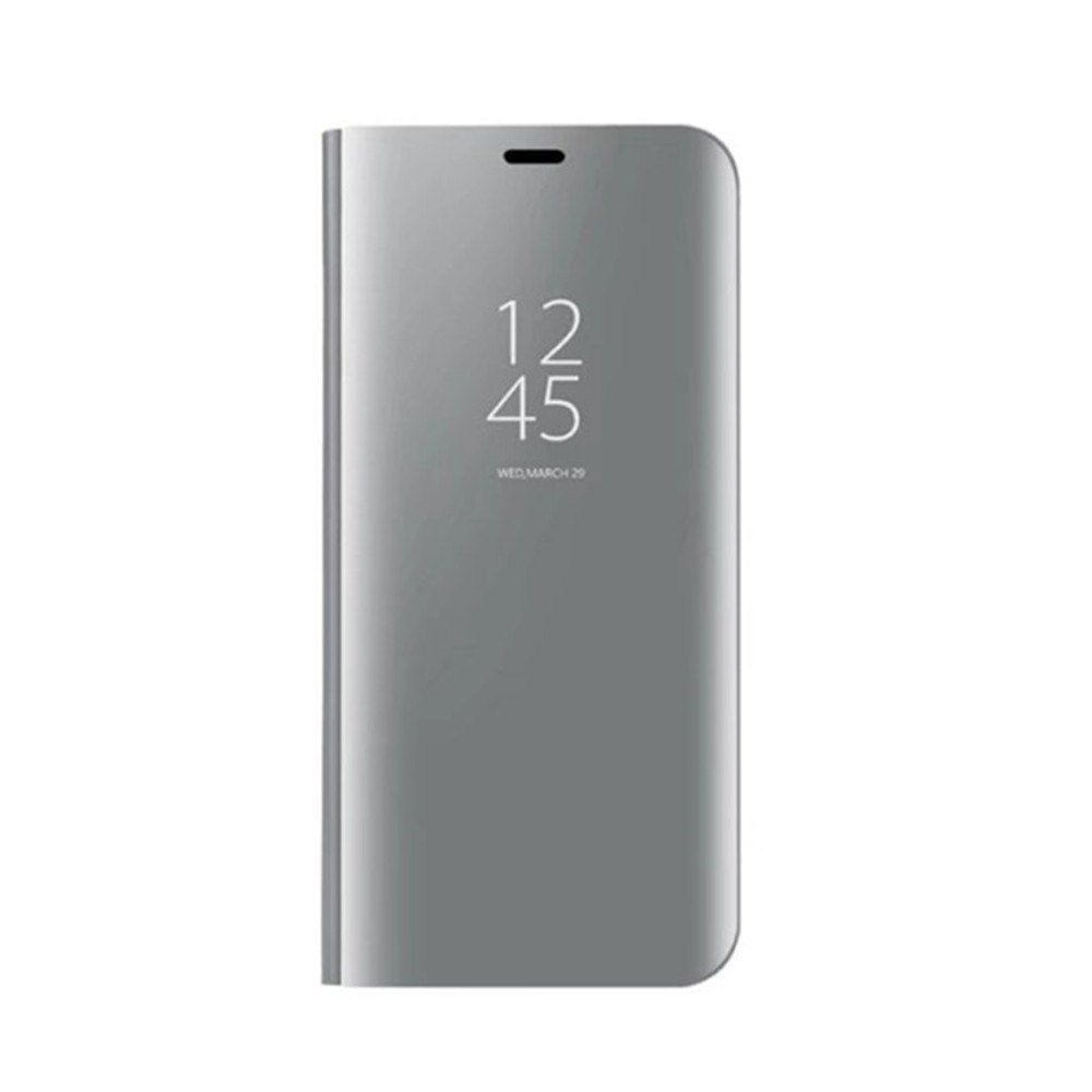 

Case Cover for Samsung Galaxy S8 with Stand Plating Mirror Flip Auto Sleep Wake Up Full Body Solid Color Hard PC, Silver