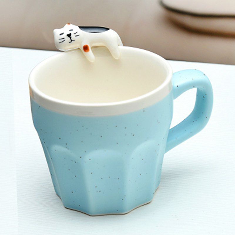 

300ML Cat Ceramic Mug, Light bule;dark green;green;light blue;others;red