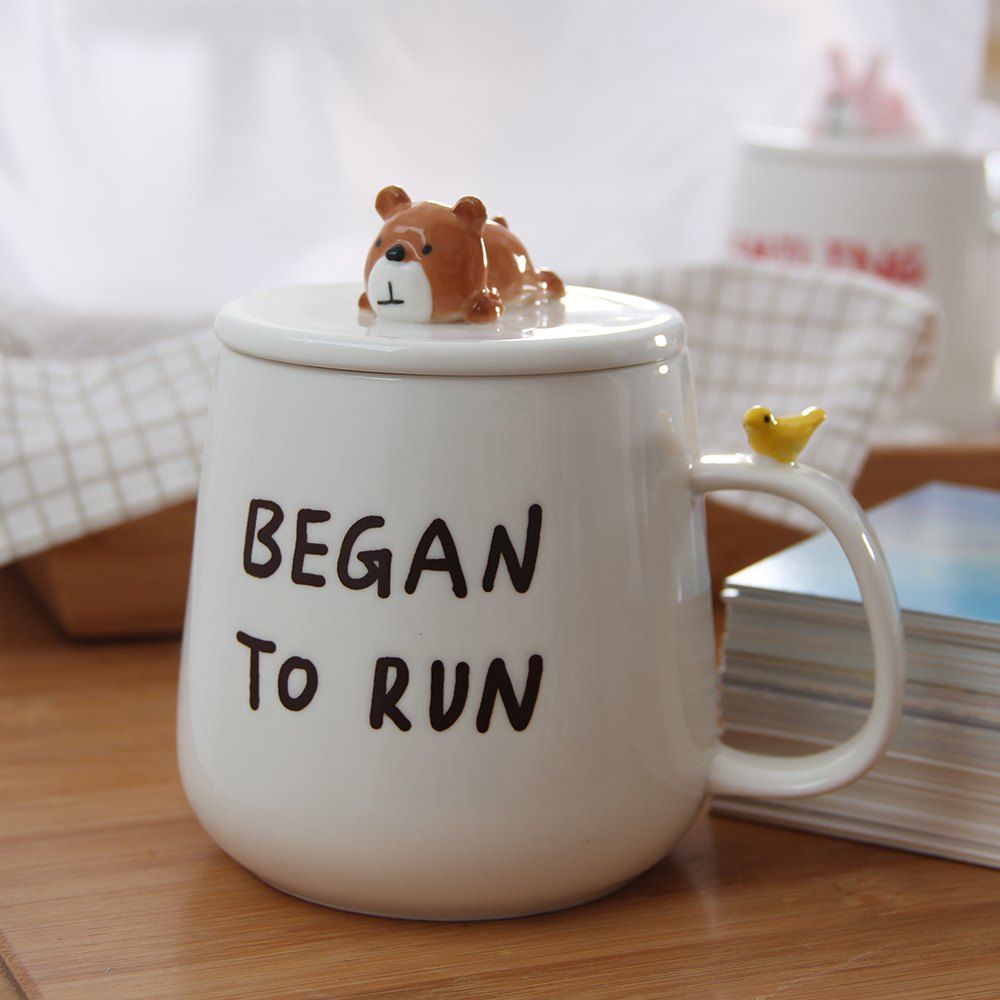 

375ML Three-Dimensional Lovely Animal Cup, Coffee brown