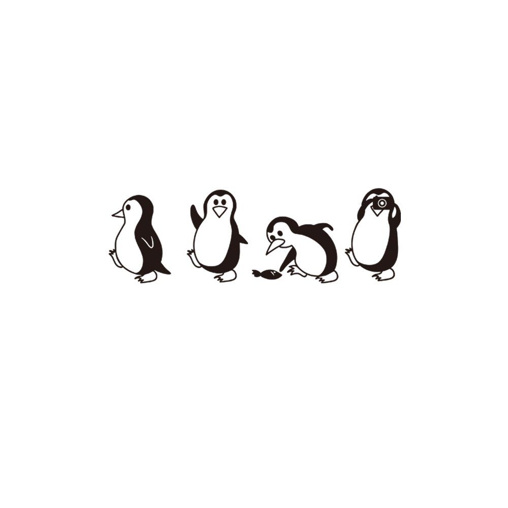 

Cute Penguin Cartoon Wallsticker for Kids Room DIY Home Decoration, Black