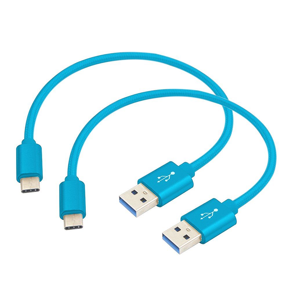 

2PCS Quick Charge USB3.1 Type-C To USB 3.0 Charging Data Transfer Cables (25cm), Blue