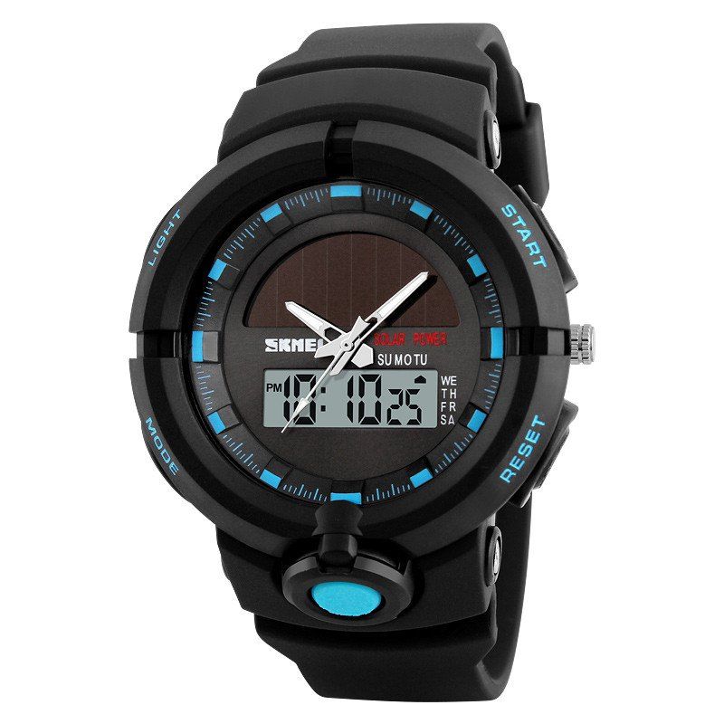 

Fashion Sports Waterproof Solar Electronic Men Watch, Blue