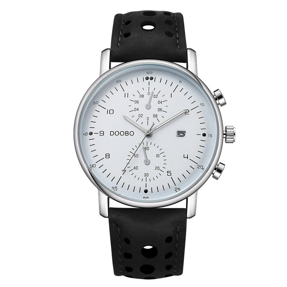 

DOOBO D021 4759 Fashionable Leather Band Men Quartz Movement Watch, White
