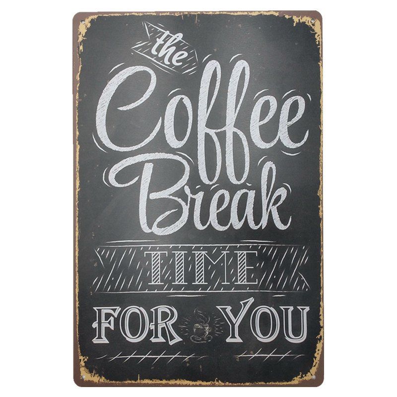 

Coffee Retro Style Metal Painting for Cafe Bar Restaurant Wall Decor, Black