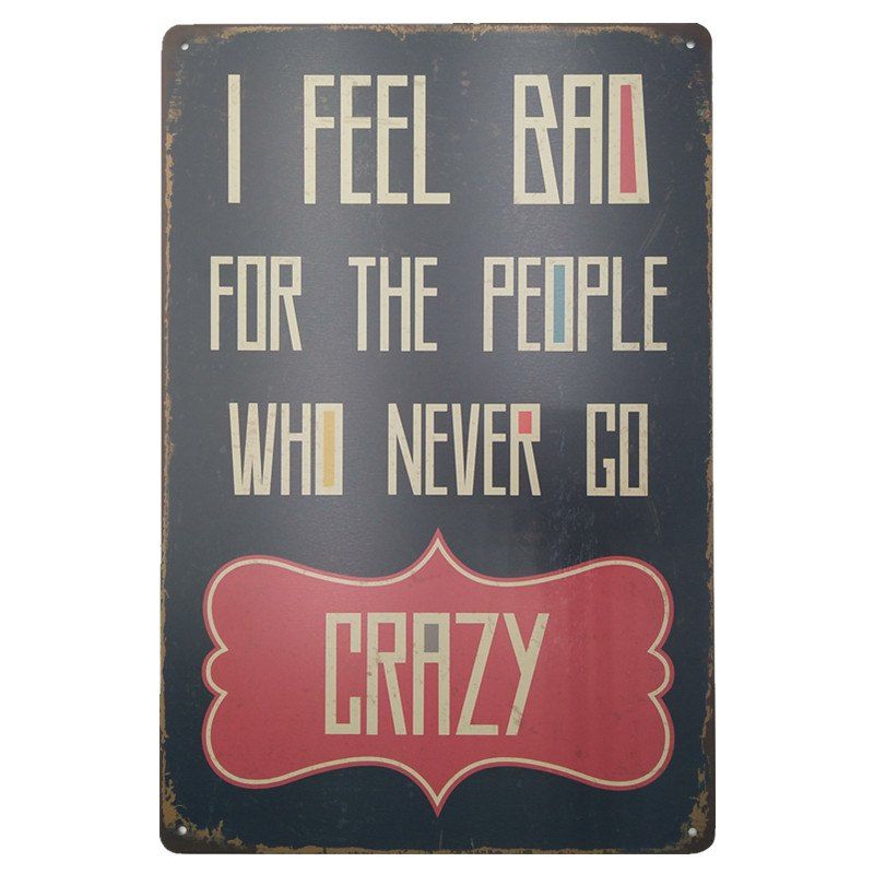 

Crazy Letter Retro Style Metal Painting Wall Decor, Colormix