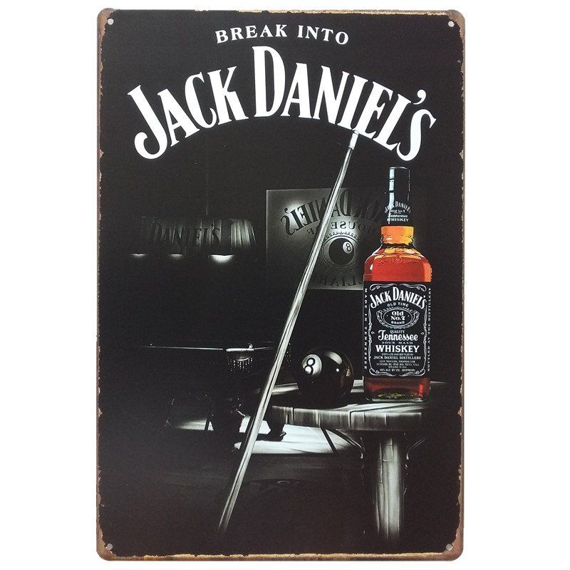 

Whiskey Vintage Style Metal Painting for Cafe Bar Restaurant Wall Decor, Black