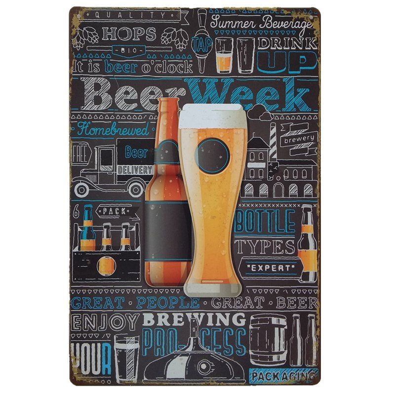

Creative Beers Poster Metal Painting for Cafe Bar Restaurant Wall Decor, Colormix