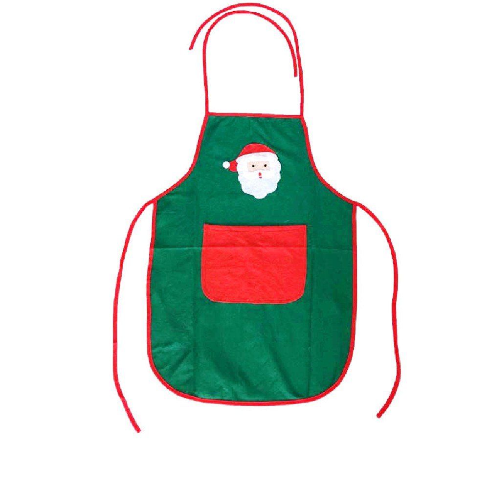 

YEDUO Nonwoven Santa Claus Apron Free Size for Birthday / Christmas Day, Green