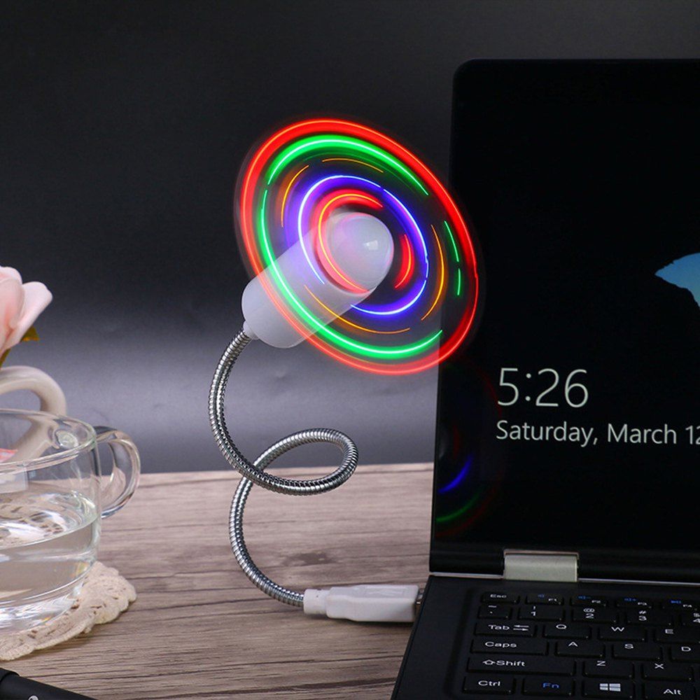 

Creative LED Light Emitting USB Flash Fan, Colorful