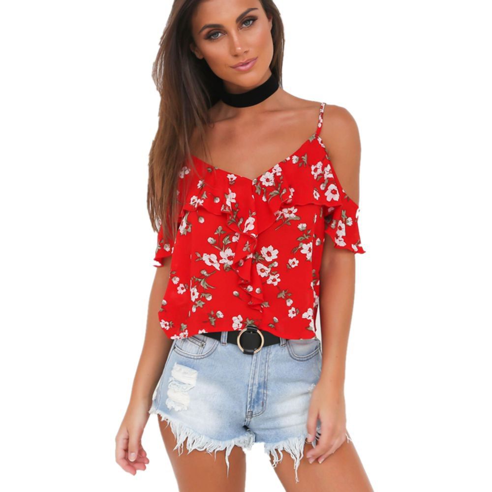 

Lotus Leaf Sexy Beach Cami Top, Red