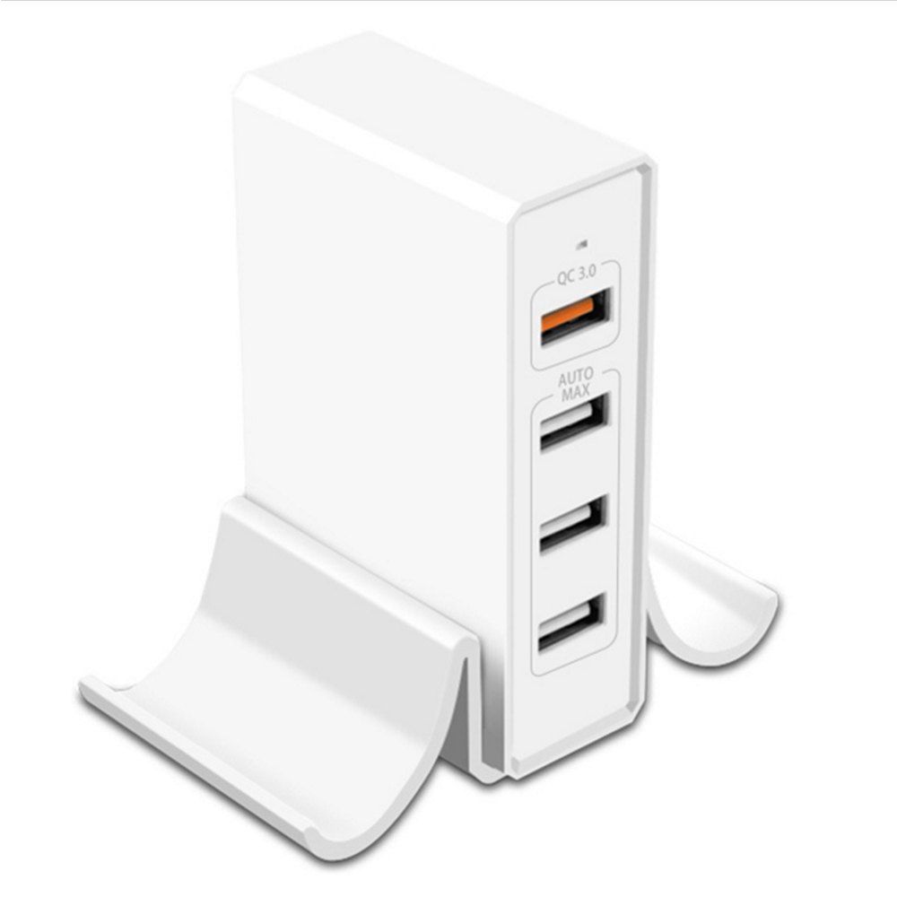 

QC3.0 Fast Charger Multi-Function with Bracket 4 USB Port Charge Socket, White