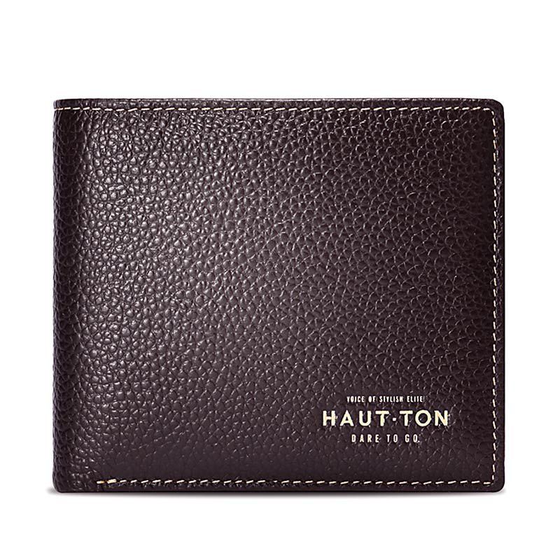 

Hautton Bifold Simple Genuine Leather Wallets for Men Money Clip - Made From Full Grain Leather, Coffee