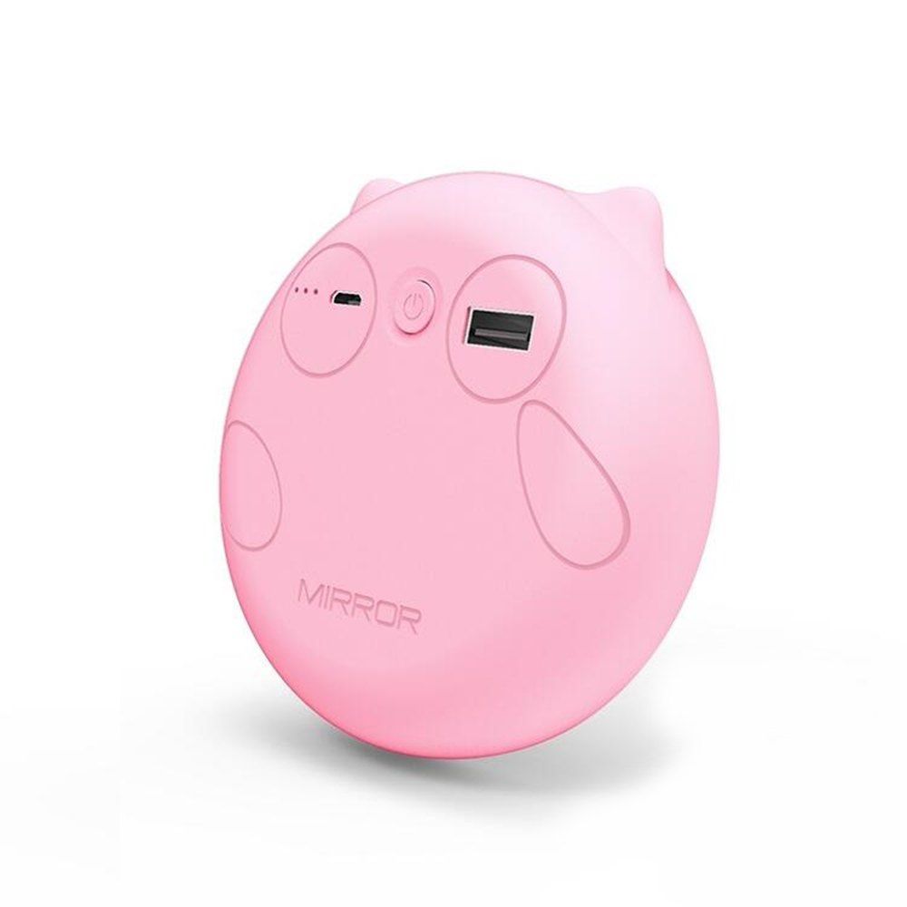 

BRELONG LED Night Light Makeup Mirror Mobile Power Portable 1500mA, Pink