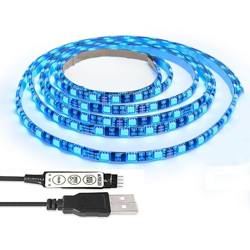 

TV BackLight KitComputer Case 5050 2M RGB USB LED Strip Light with 5v USB Cable And Mini Controller For TV/PC/Laptop Background Lighting