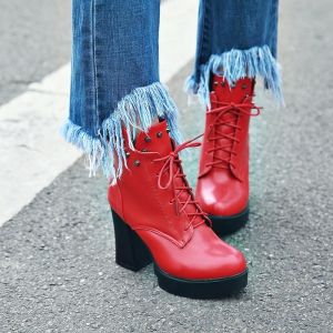 mid heel combat boots