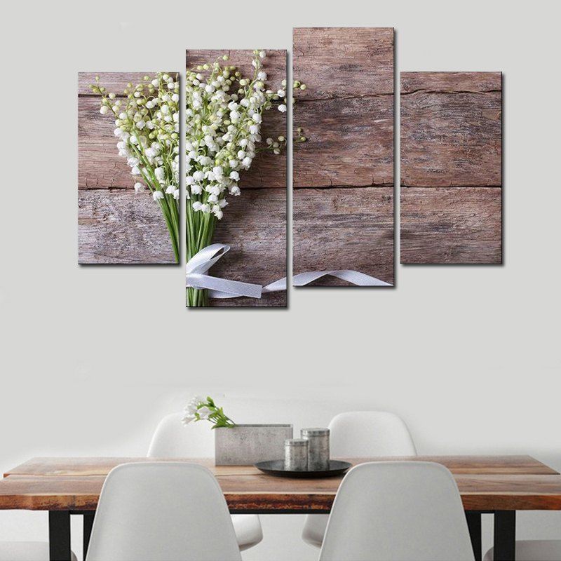 

Beautiful Flower Canvas Wall Art Unframed Printed Print 4PCS, Colormix
