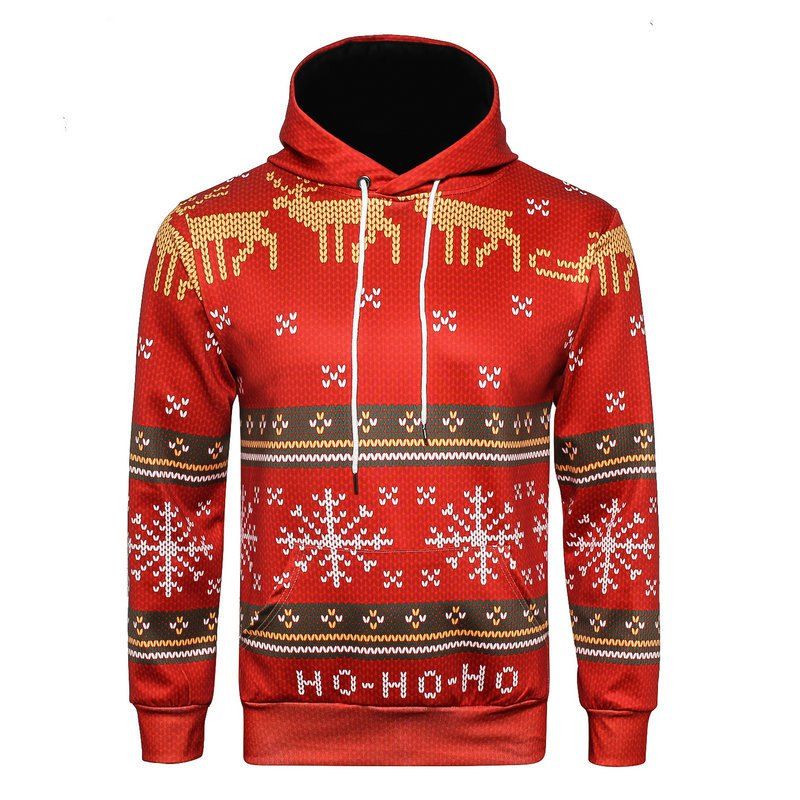 

Christmas 3D Printed Hoodie, Red