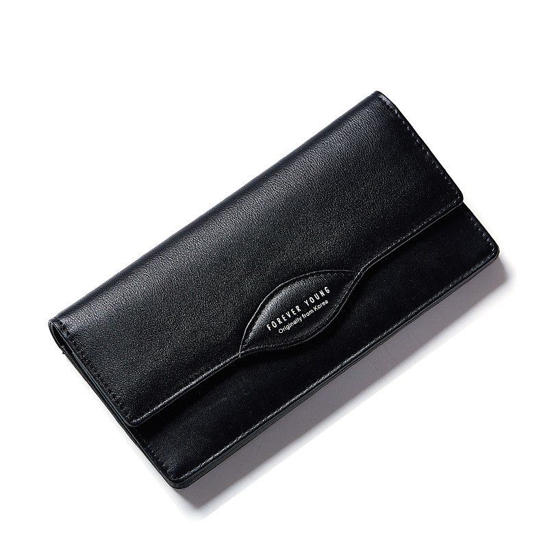 

Fashion Women Long Wallets PU Leather High Quality Wallet for Lady, Black