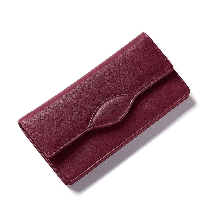 

Fashion Women Long Wallets PU Leather High Quality Wallet for Lady, Wine red
