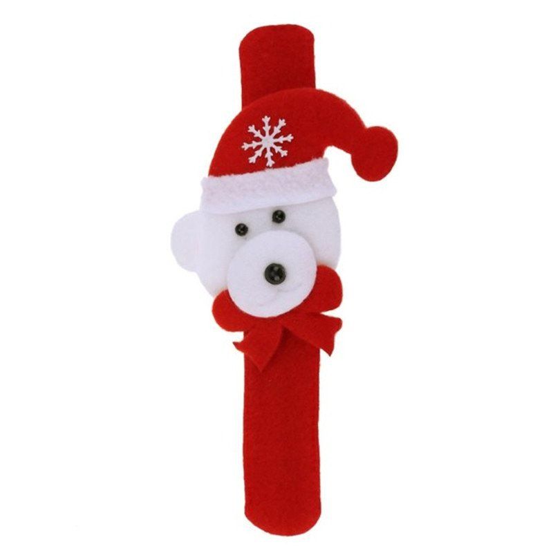 

2pcs Creative Christmas Party Children Decorative Bracelet Pats Circle, Red with white