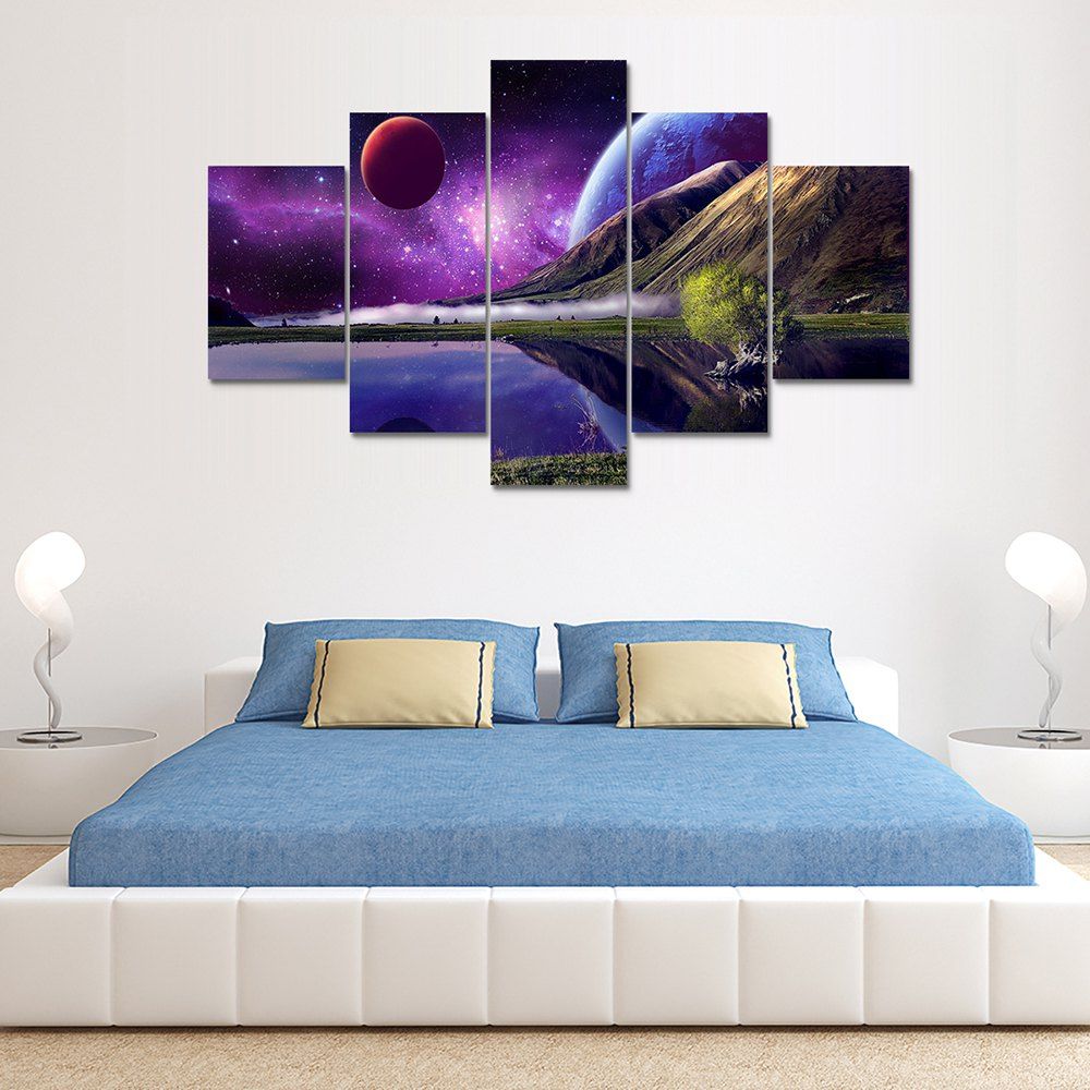 

Universe Space Canvas Print Home Decoration Wall Art Picture 5PCS, Colormix