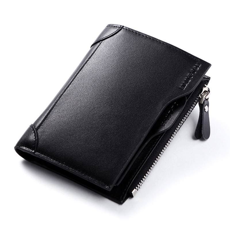 

HAUT TON Genuine Leather Trifold Wallets for Men Credit Card Protector, Black