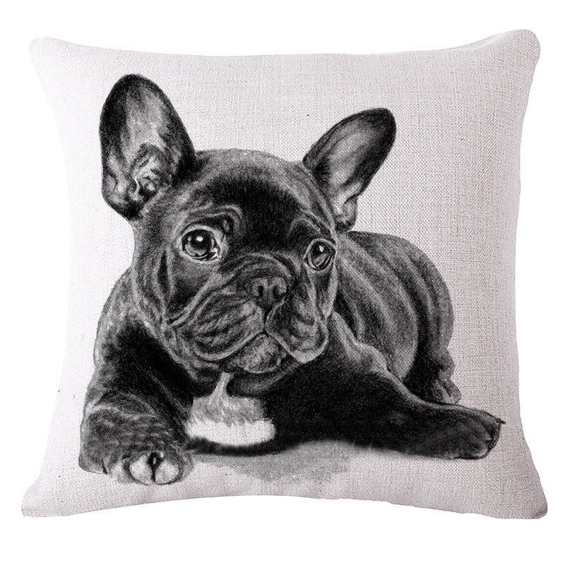 

Cute Bulldog Animal Prints Linen Sofa Pillowcase, White