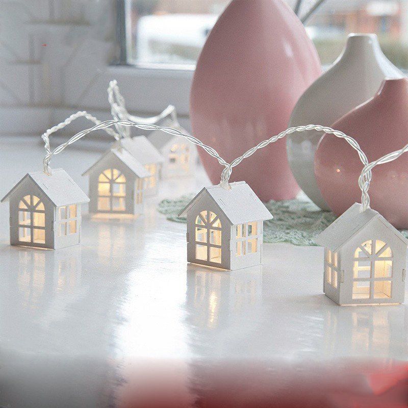 

1.5M 10 Decorative String Lamp House Shaped Bedroom Night LED Light, White