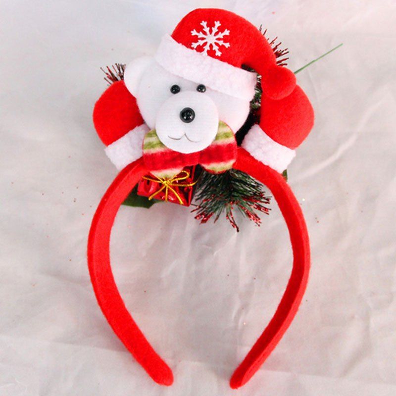 

Cute Flashing Christmas Headband LED Headwear for Kids Adults Decoration, Red + white + gray