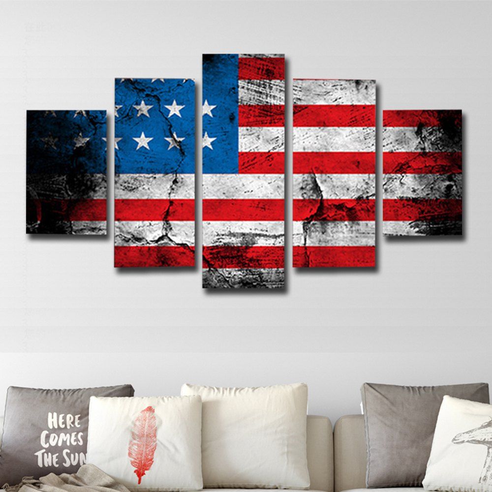 

Printed Painting American Flag Canvas Print 5PCS, Colorful