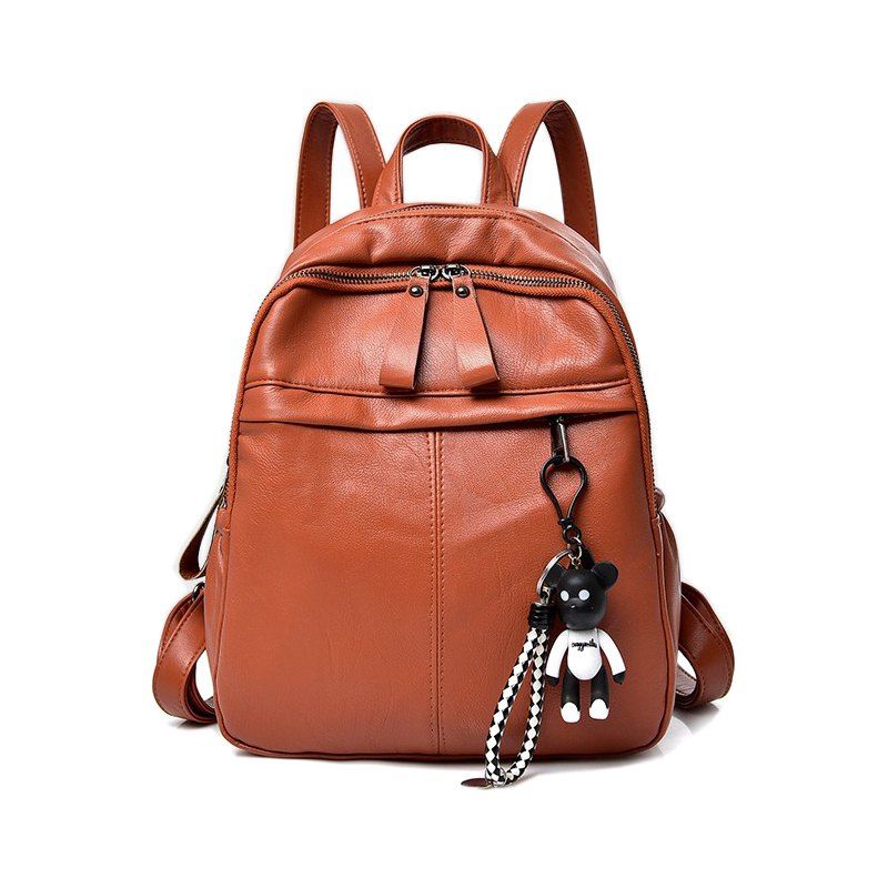 

New Fashion All Match Shoulder Bag PU Ladies Backpack, Brown