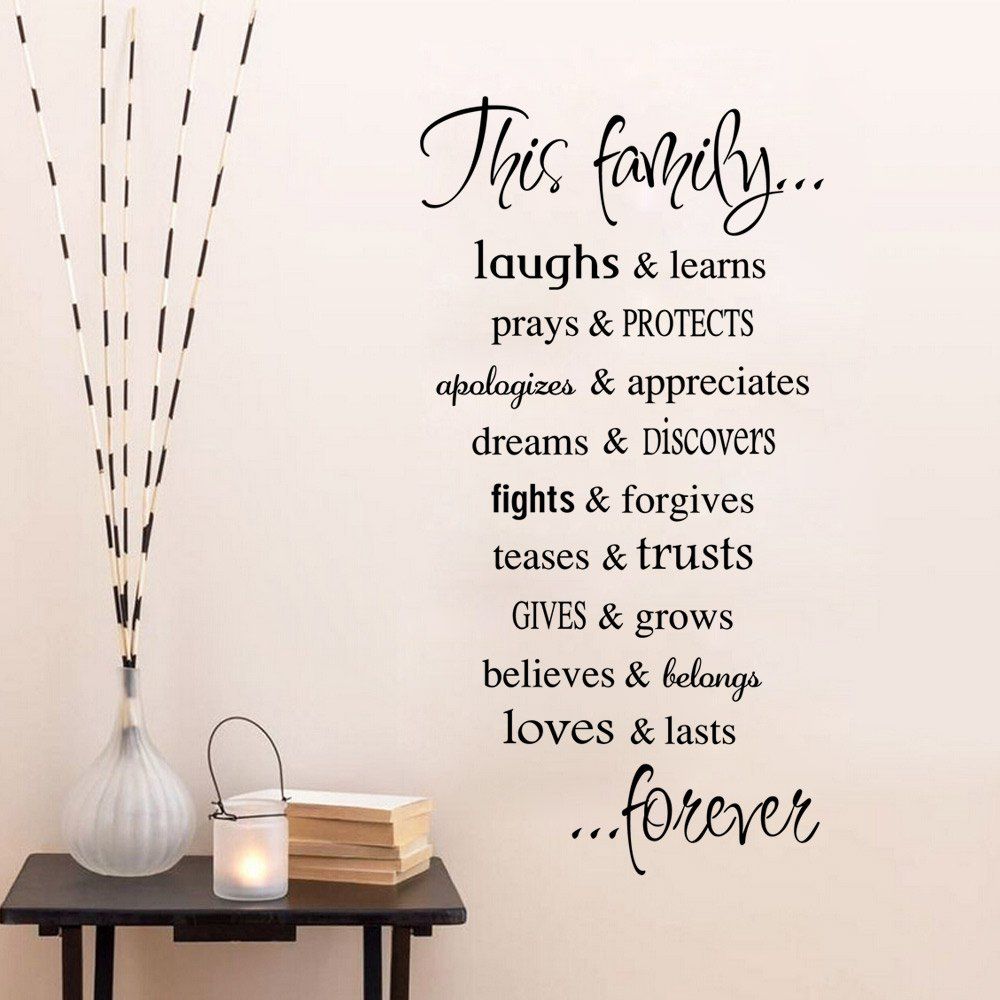 

DSU Family Rules Wall Sticker for Home Decoration, Black