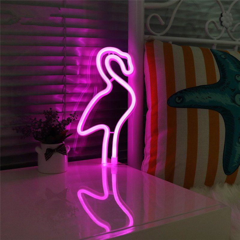 

Creative Neon Lamp Flamingo Shaped LED Night Light Home Festival Wedding Decor, Pink