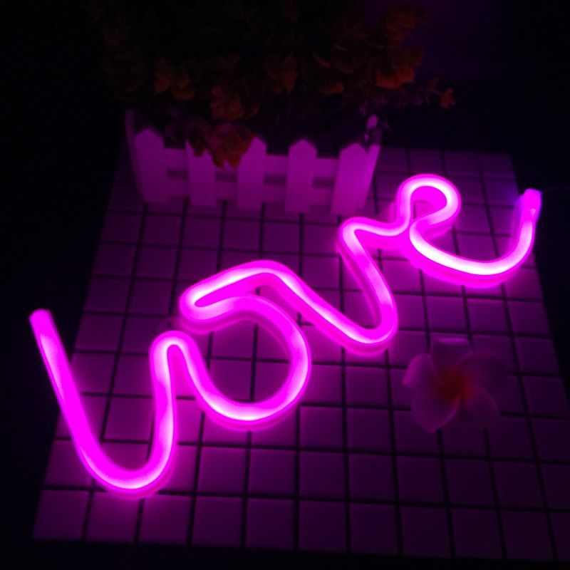 2018 Neon Night Light Love Shaped Led Lamp For Baby Bedroom Outfits Neon Night Light Love Shaped Led Lamp For Baby Bedroom Decoration Wedding Party Decor