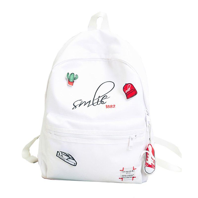 

Simple Fashion Casual Cute Cartoon All Match Backpack for girls, White
