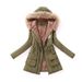 New Ladies  Long Cotton Garment with A Hat and Velvet -  