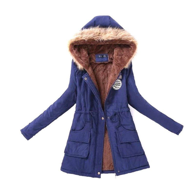 

New Ladies Long Cotton Garment with A Hat and Velvet, Cadetblue
