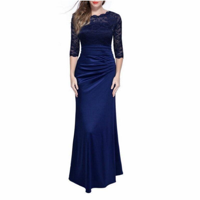 

Vintage Lace Sleeve Dress, Blue