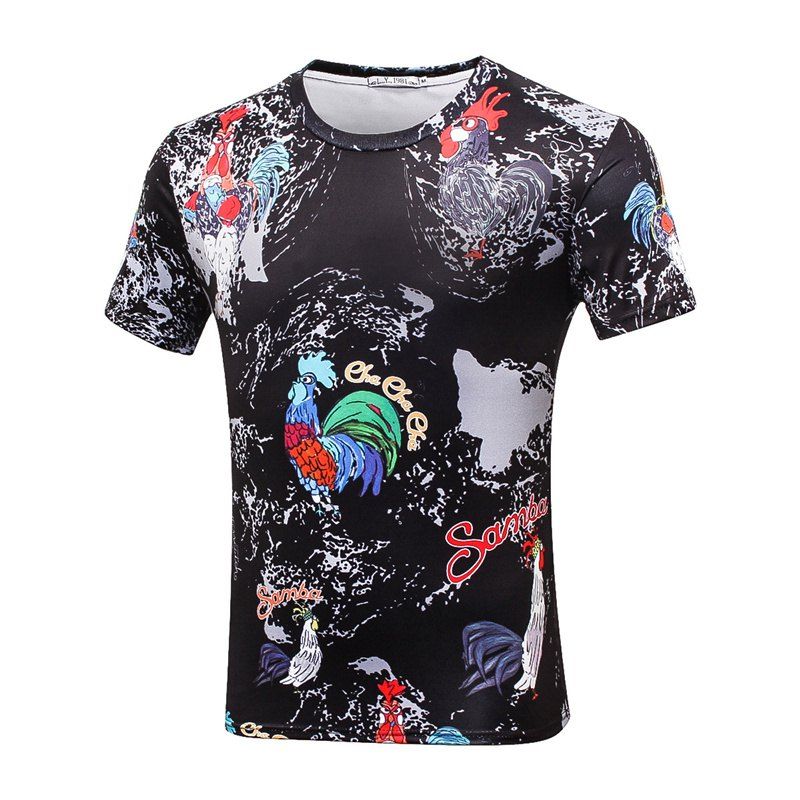 

High Quality 3D Printed Short-sleeved T-shirts, Black